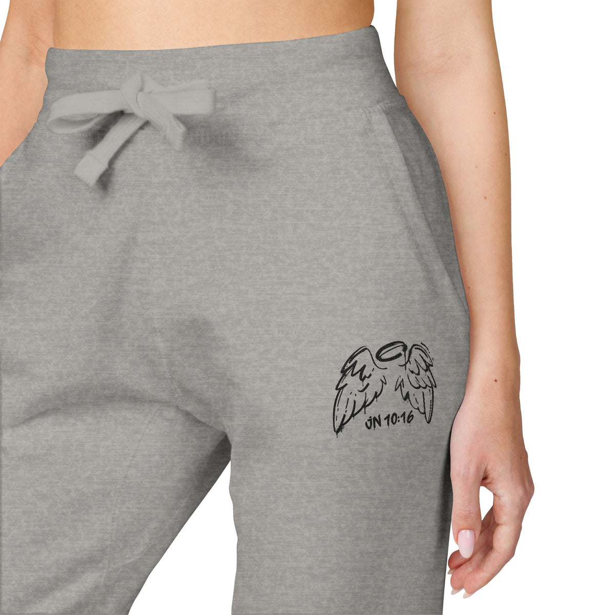 GREY JN1016 EMBROIDERED FLEECE SWEATPANTS
