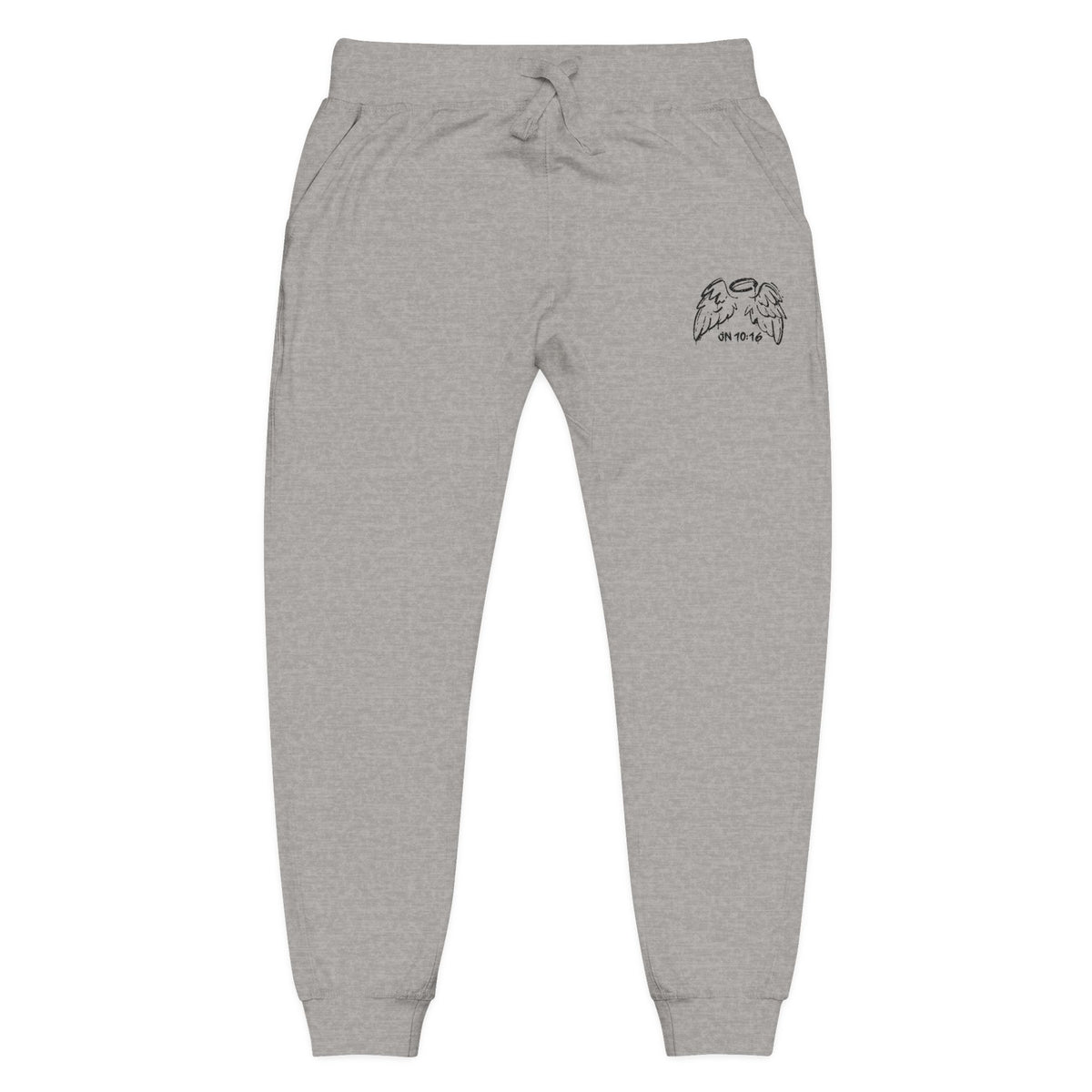 GREY JN1016 EMBROIDERED FLEECE SWEATPANTS