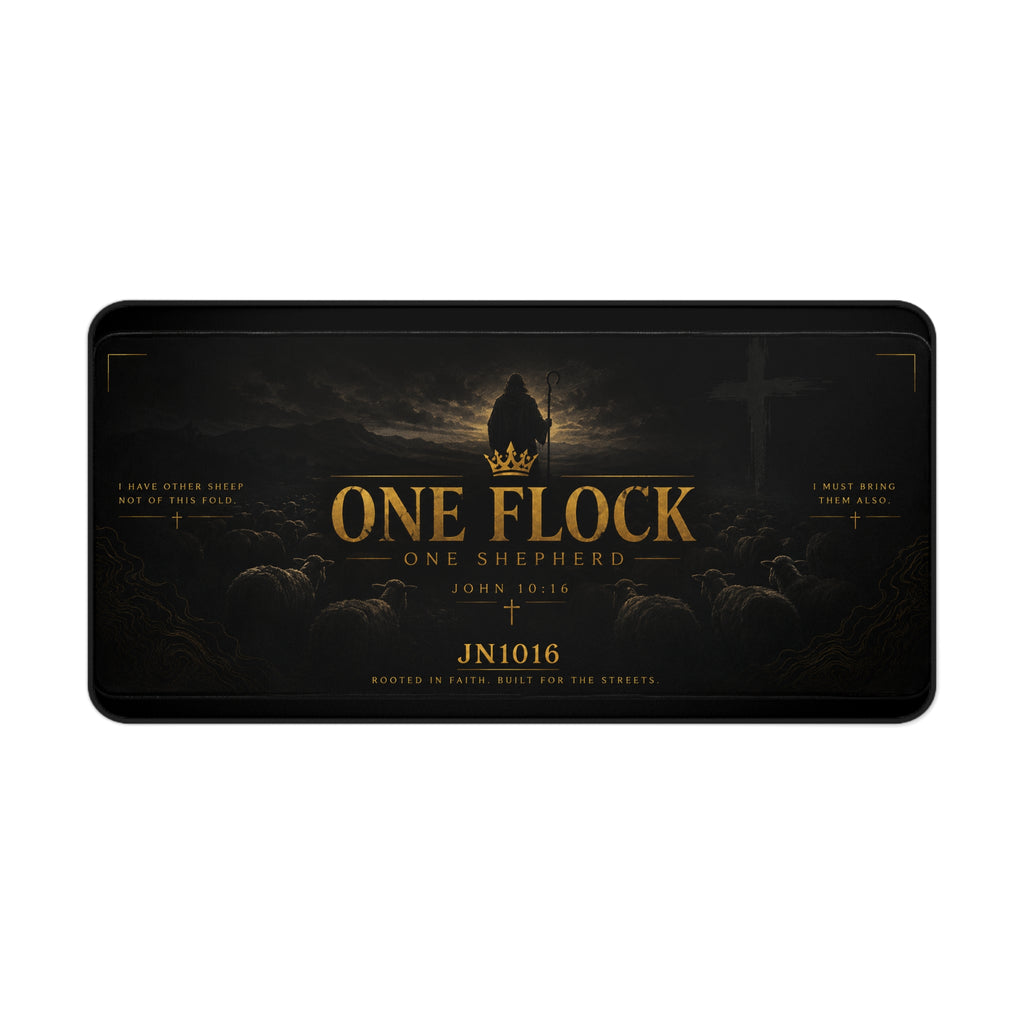 ONE FLOCK Extended Desk Mat — John 10:16