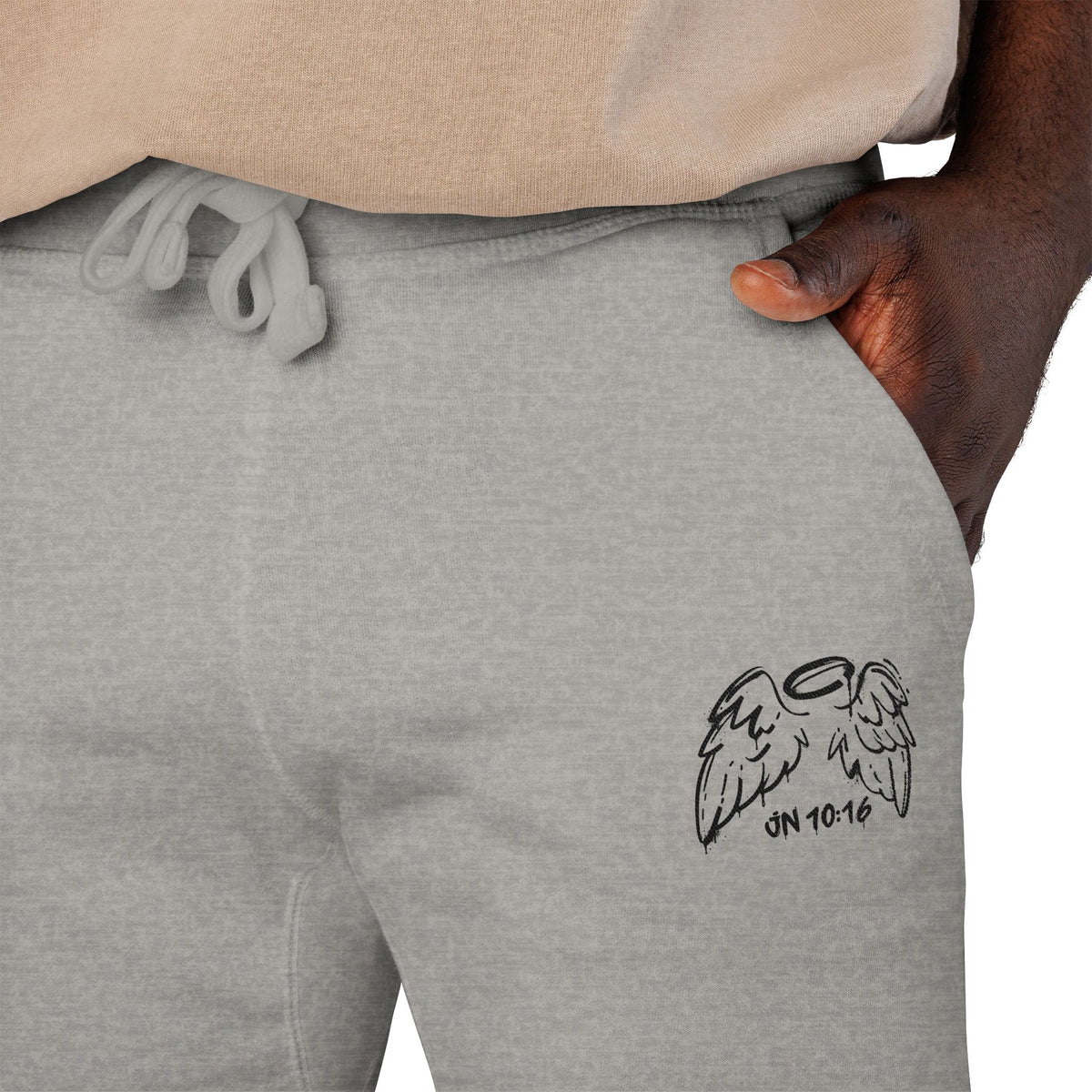 GREY JN1016 EMBROIDERED FLEECE SWEATPANTS
