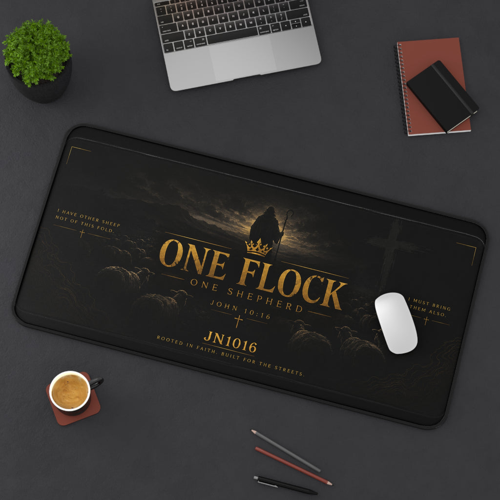 ONE FLOCK Extended Desk Mat — John 10:16
